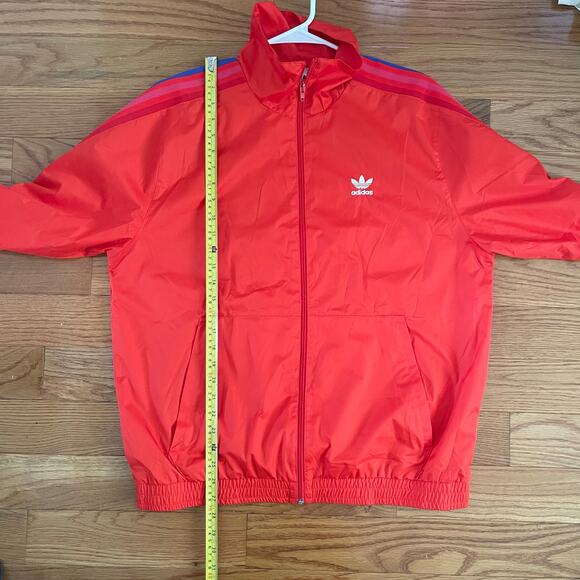 adidas Jacket Mens Medium Red Trefoil 3-Stripe Track Active Originals 3D Classic - Picture 9 of 9
